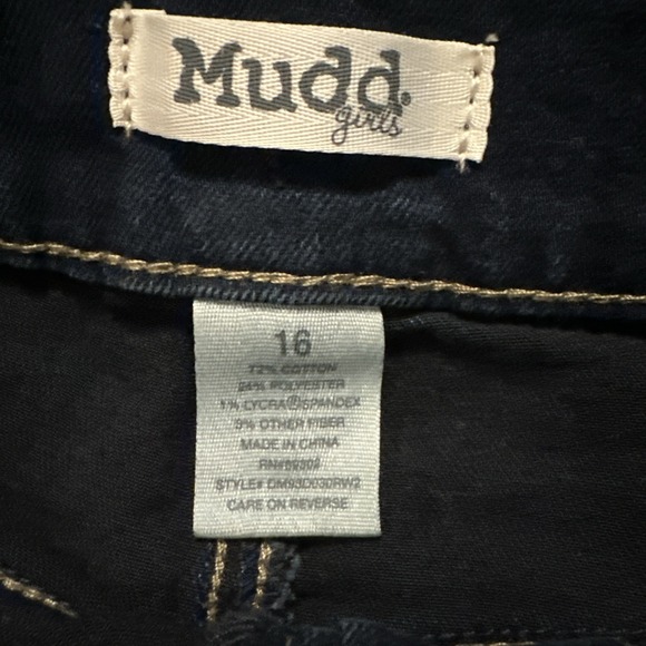 Mudd Girls Double Button Super Skinny Jegging Dark Denim Stretch Size 16 NEW - Picture 4 of 9